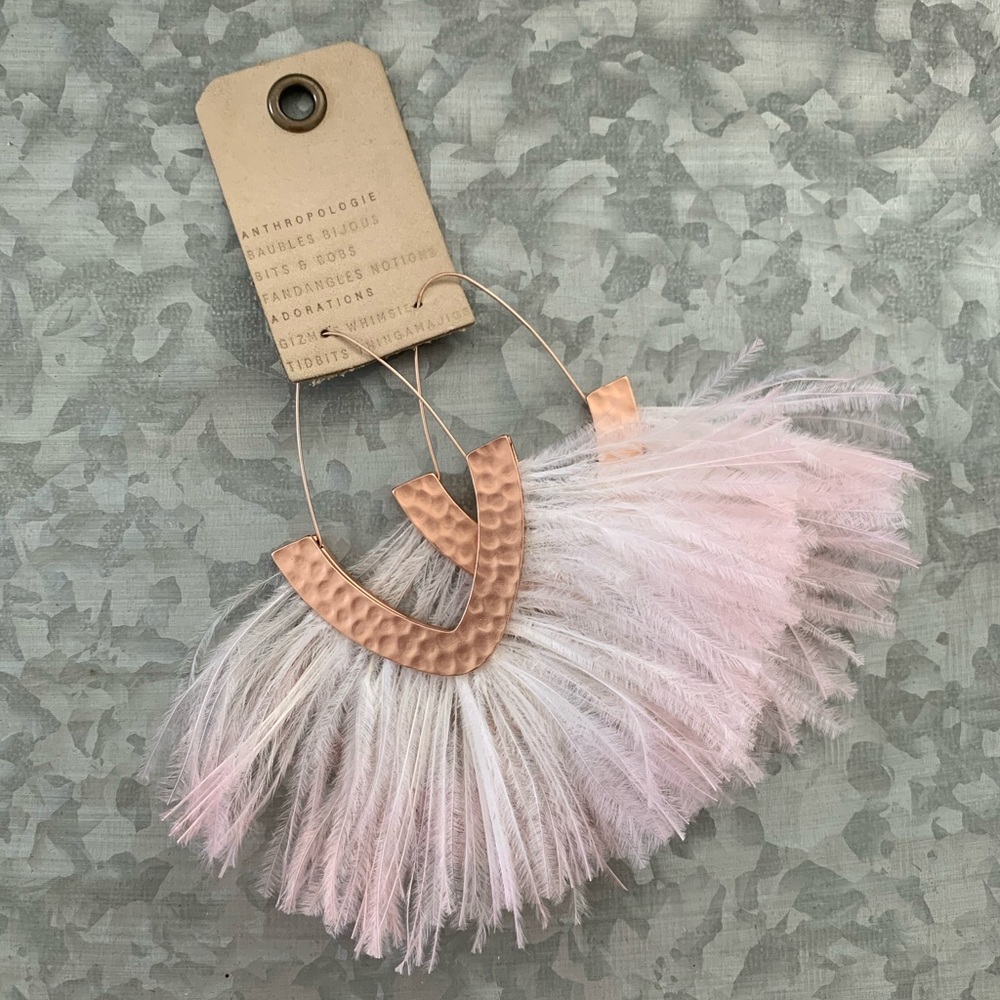 Anthropologie BaubleBar Chaya Feather Earring New